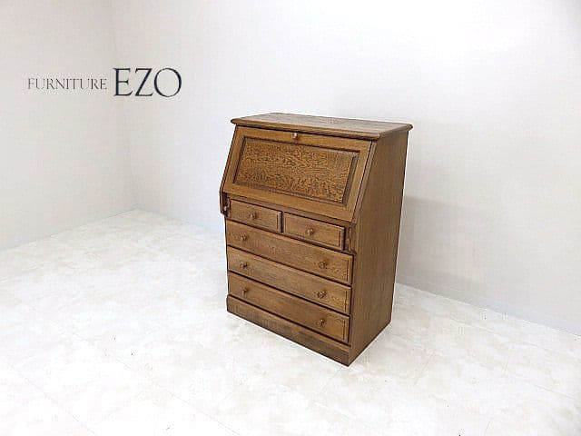 も*ち様 北海道旭川　EZO/蝦夷民芸　英国クラシック様式オーク材ライティングビ