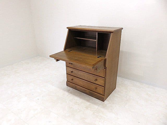 も*ち様 北海道旭川　EZO/蝦夷民芸　英国クラシック様式オーク材ライティングビ