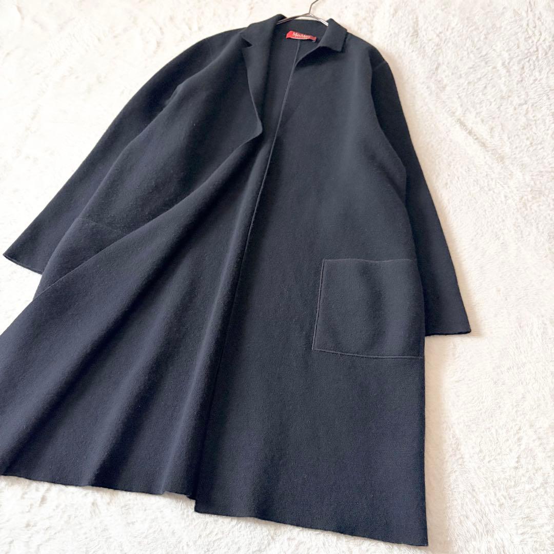 5519 マックスマーラステュディオ ガウンコート ブラック ロング丈 ウール