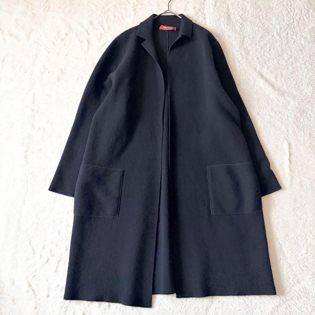 5519 マックスマーラステュディオ ガウンコート ブラック ロング丈 ウール