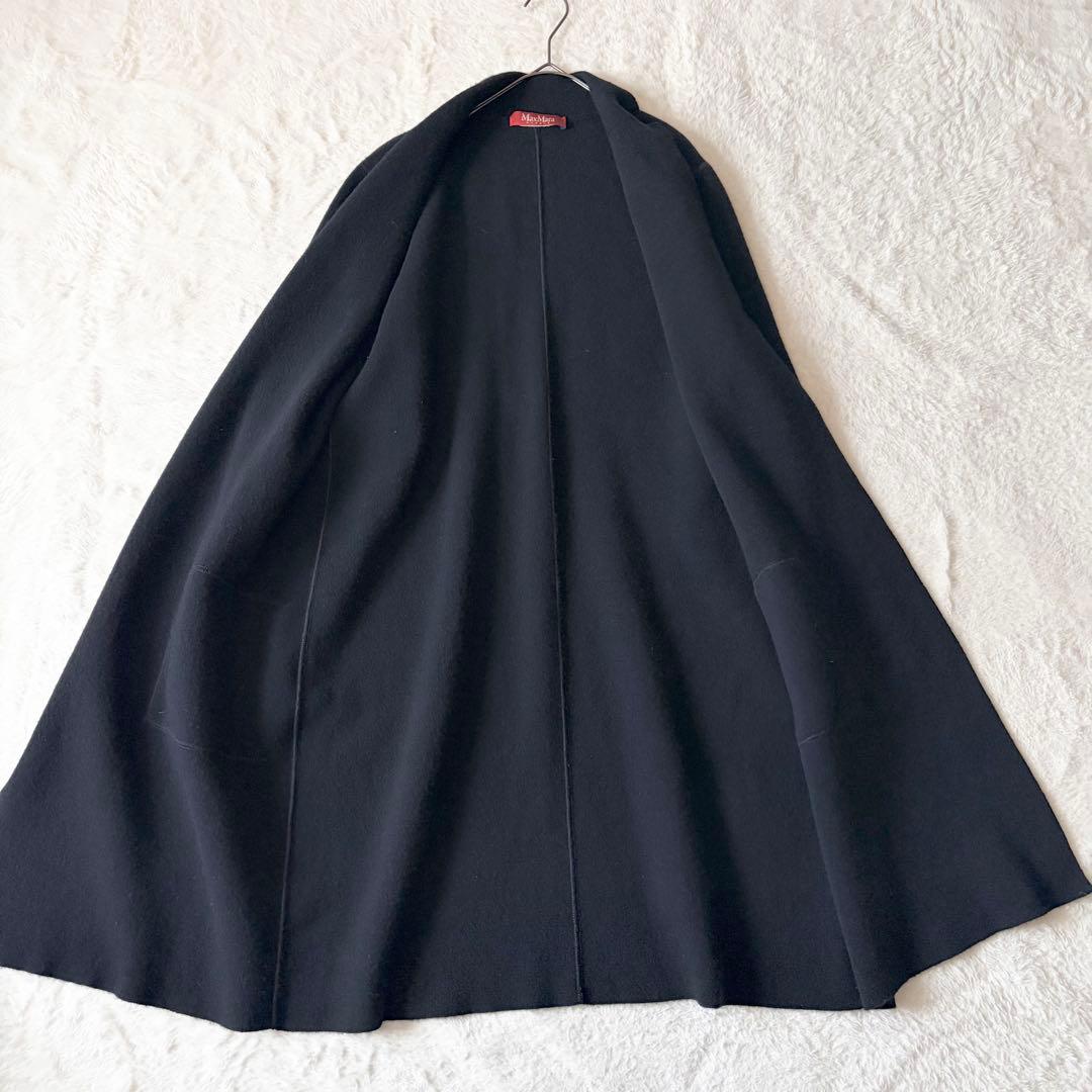 5519 マックスマーラステュディオ ガウンコート ブラック ロング丈 ウール