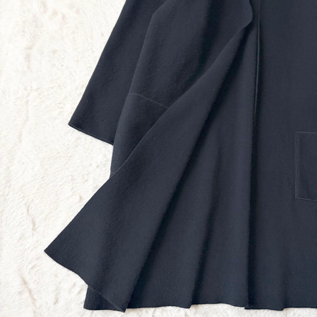 5519 マックスマーラステュディオ ガウンコート ブラック ロング丈 ウール