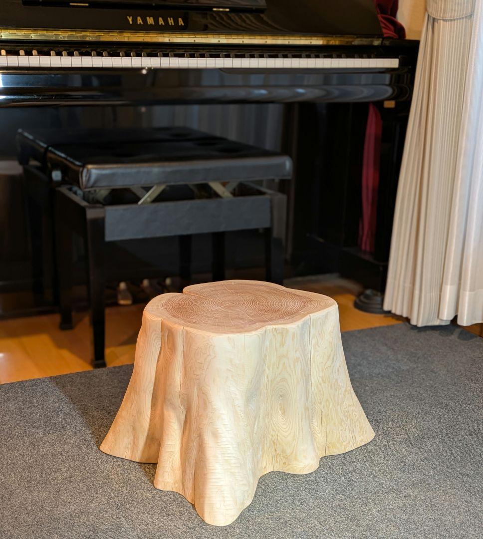 T　檜　切り株　椅子　スツール　テーブル　高さ約30.5㎝