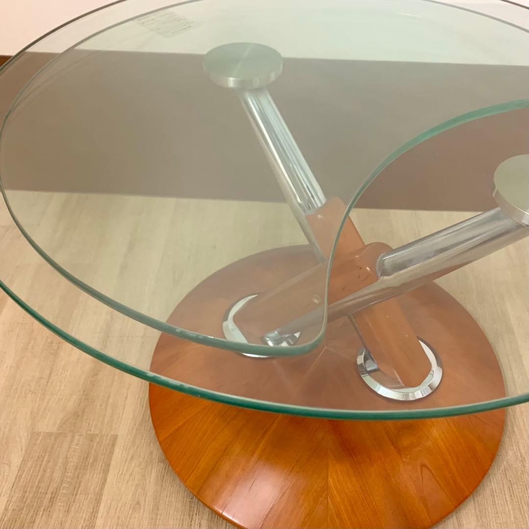 ロナルドシュミット 可動式ガラステーブル コーヒーテーブル IDC大塚家具