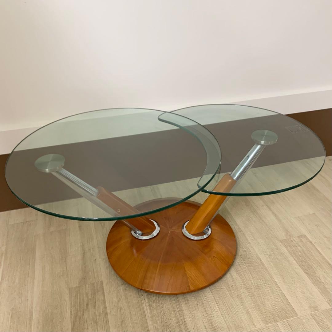 ロナルドシュミット 可動式ガラステーブル コーヒーテーブル IDC大塚家具