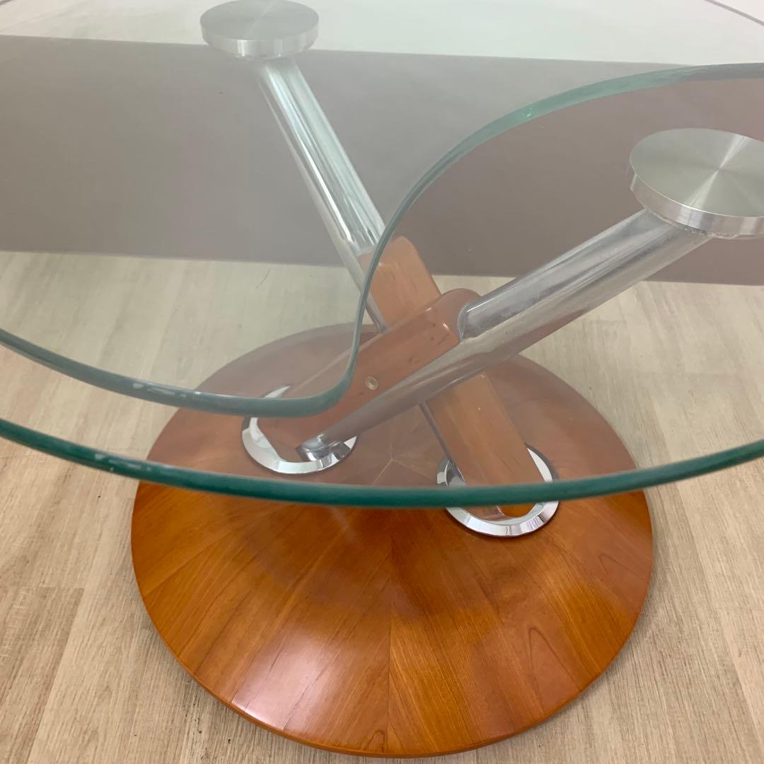 ロナルドシュミット 可動式ガラステーブル コーヒーテーブル IDC大塚家具