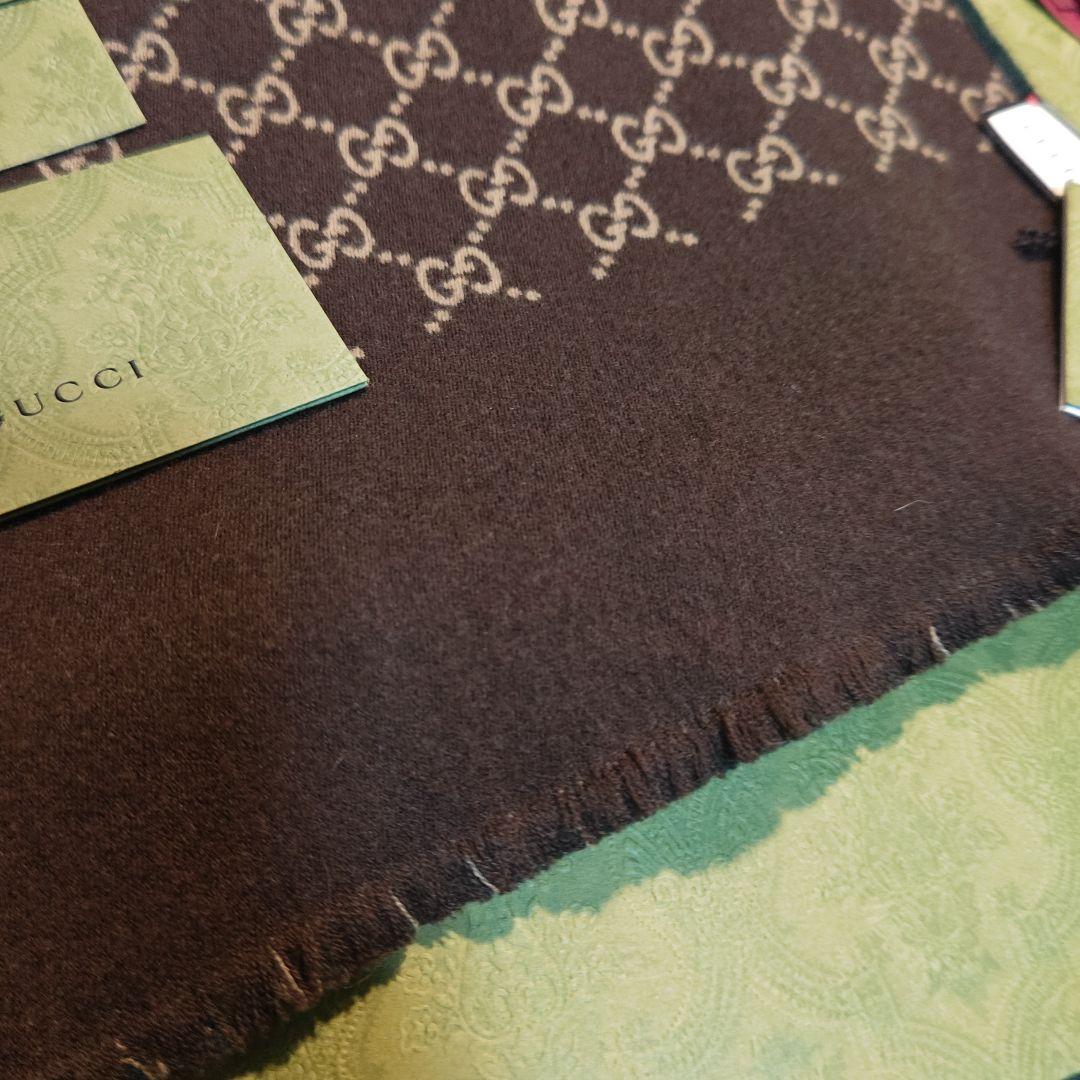 ❤新品❤GUCCI マフラー ストール ショール スカーフ❤グリーン&茶❤