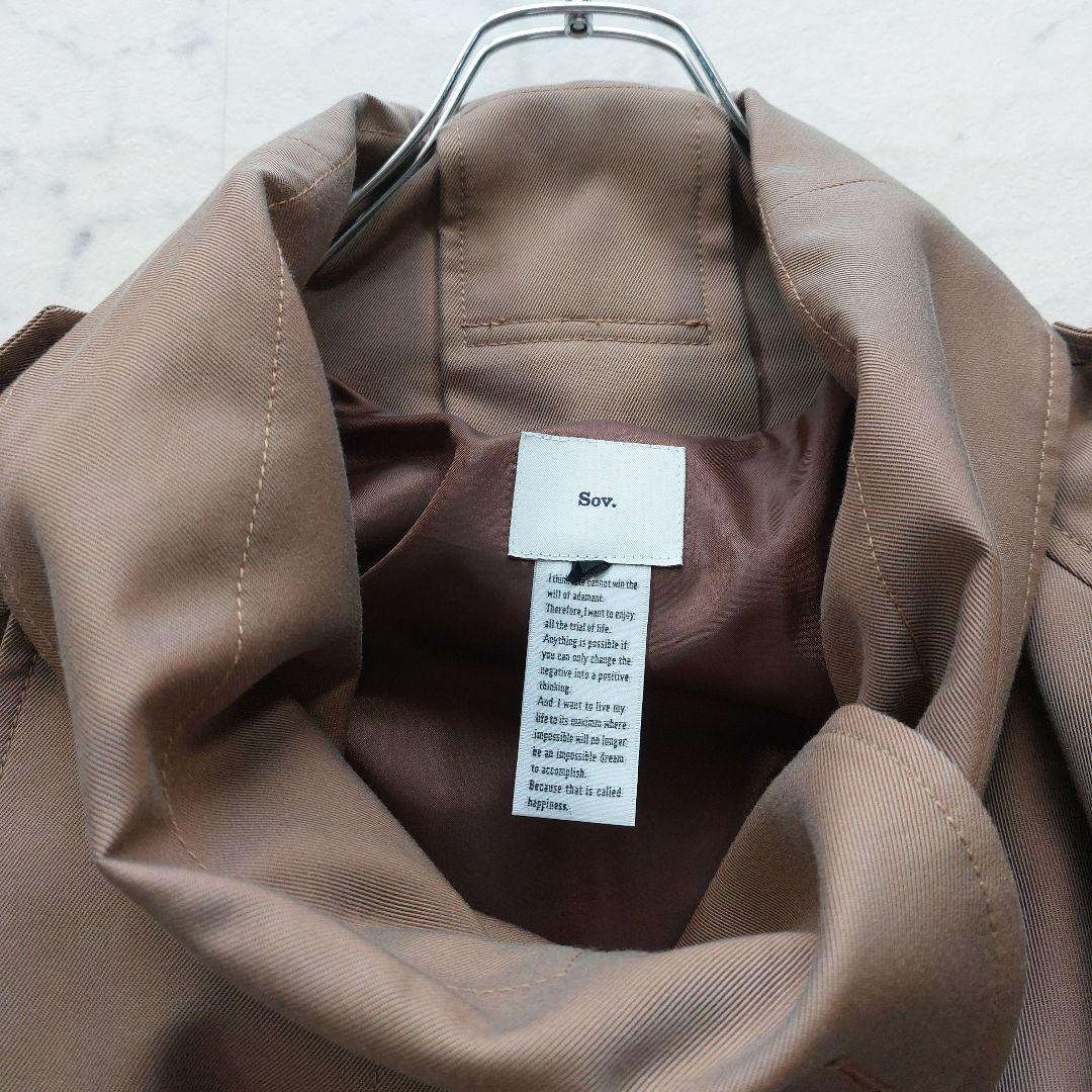 美品 ダブスタ Sov. シャンブレーツイルトレンチコート 36