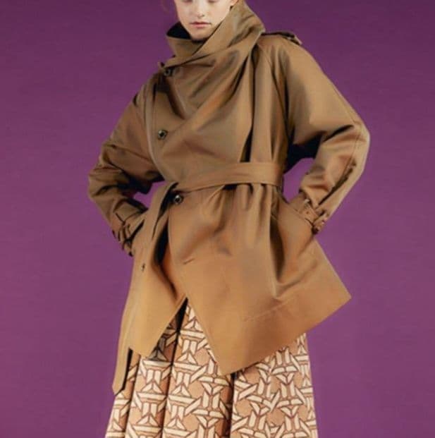 美品 ダブスタ Sov. シャンブレーツイルトレンチコート 36