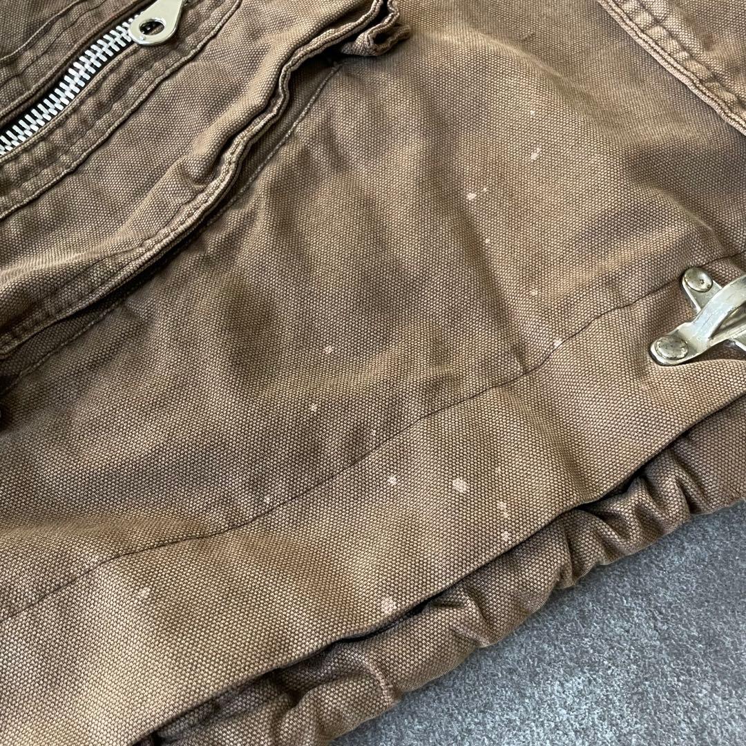 90-'s vintageダック地 ファイヤーマンジャケット ブラウン フェード