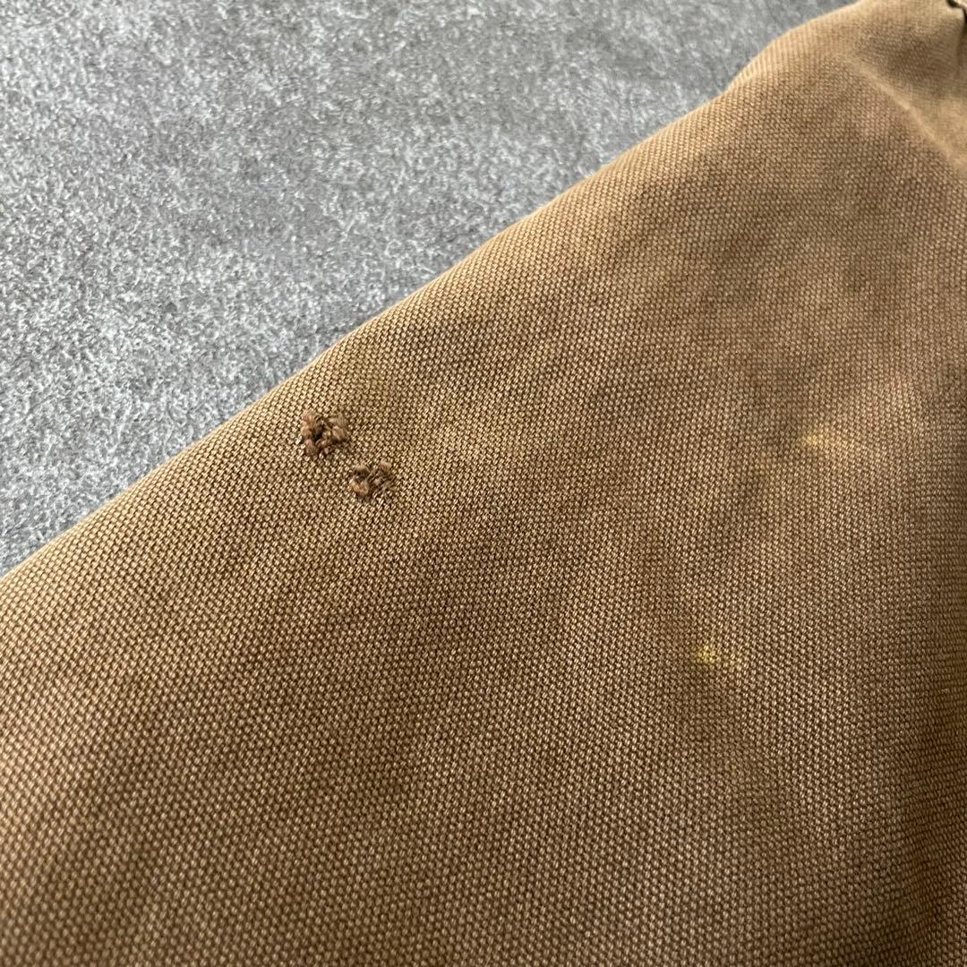 90-'s vintageダック地 ファイヤーマンジャケット ブラウン フェード