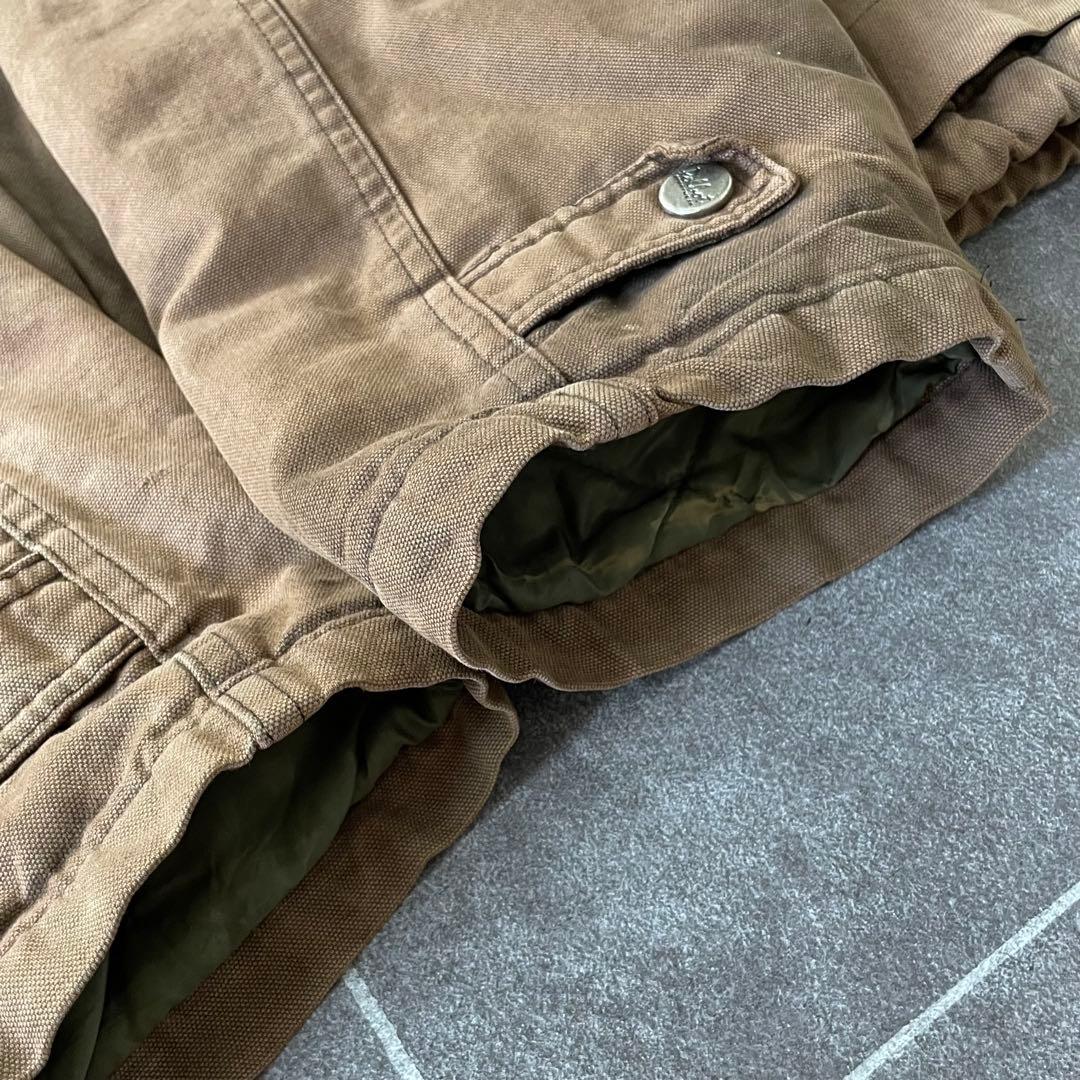 90-'s vintageダック地 ファイヤーマンジャケット ブラウン フェード