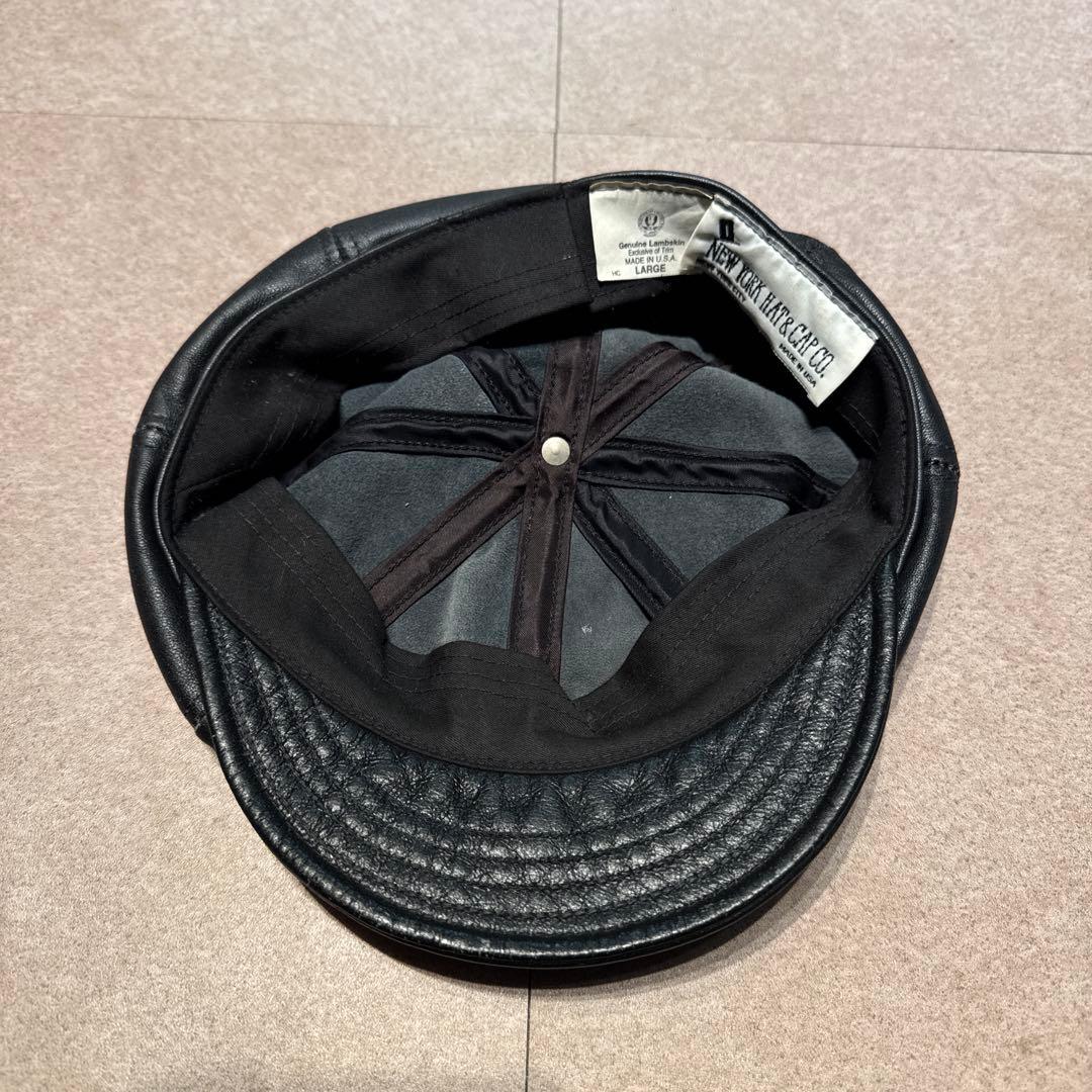 New York hat キャップ　帽子　キャスケット　レザー　usa製