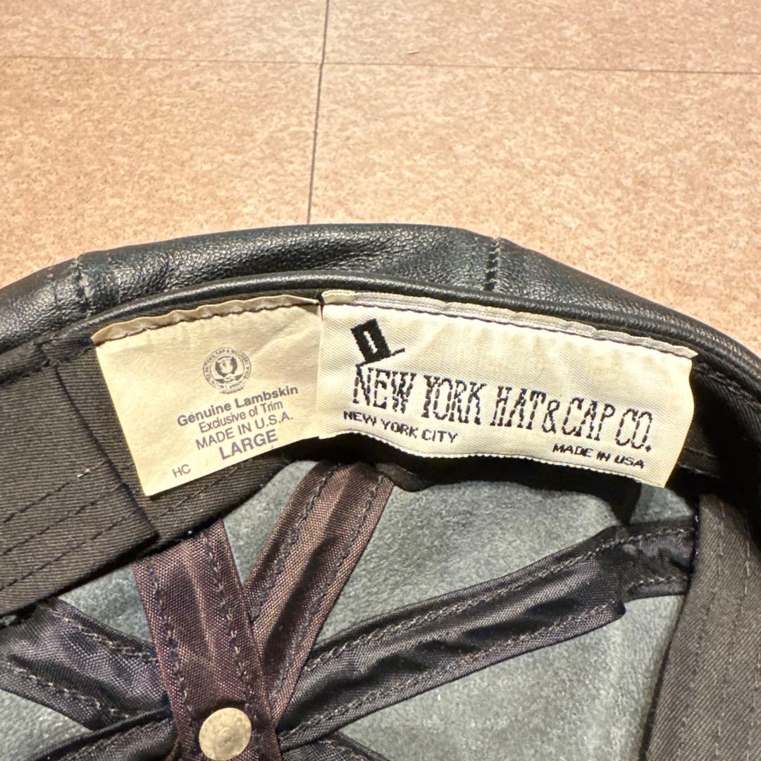 New York hat キャップ　帽子　キャスケット　レザー　usa製