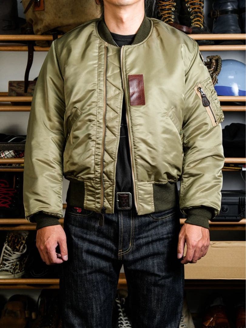 REALSIMONS B-15Bmod復刻JKT40馬革前身ムートン襟付き新品