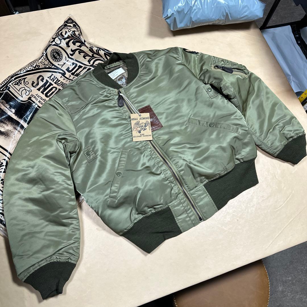 REALSIMONS B-15Bmod復刻JKT40馬革前身ムートン襟付き新品