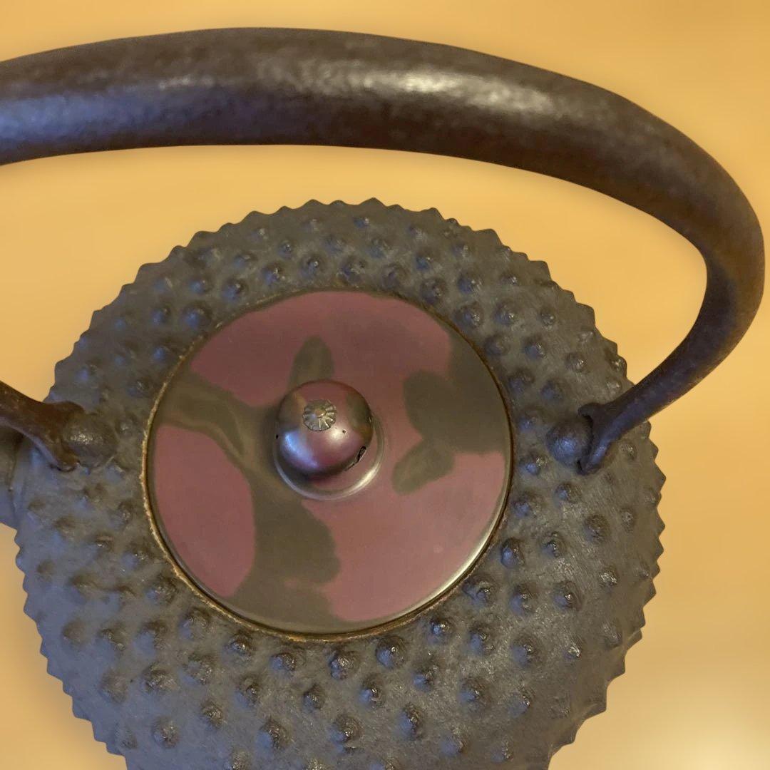 茶道具　龍文堂 あられ打　鉄瓶