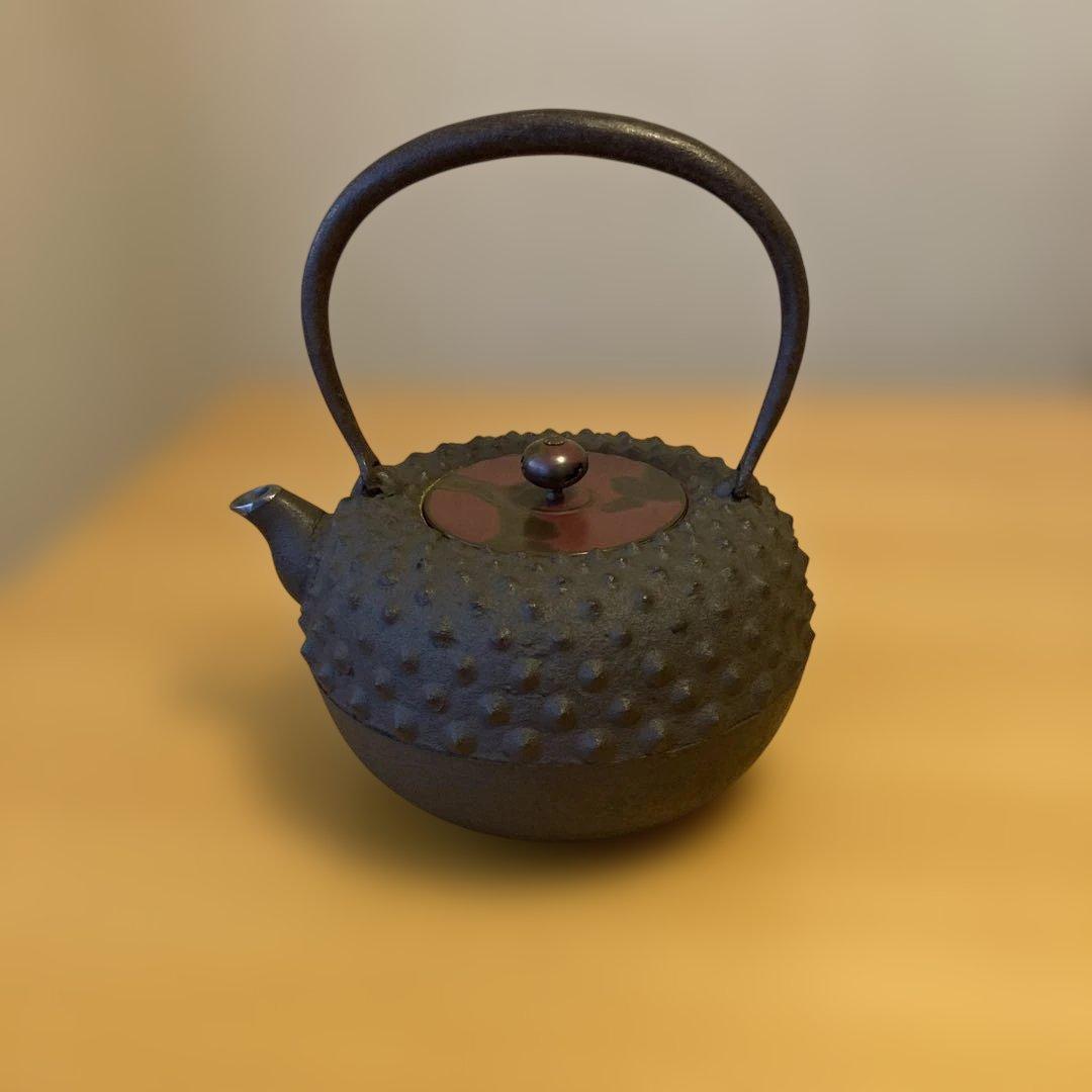 茶道具　龍文堂 あられ打　鉄瓶