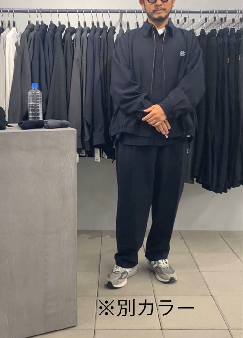 L チャコール SEE SEE WOOL WIDE SLACKS ウール sfc