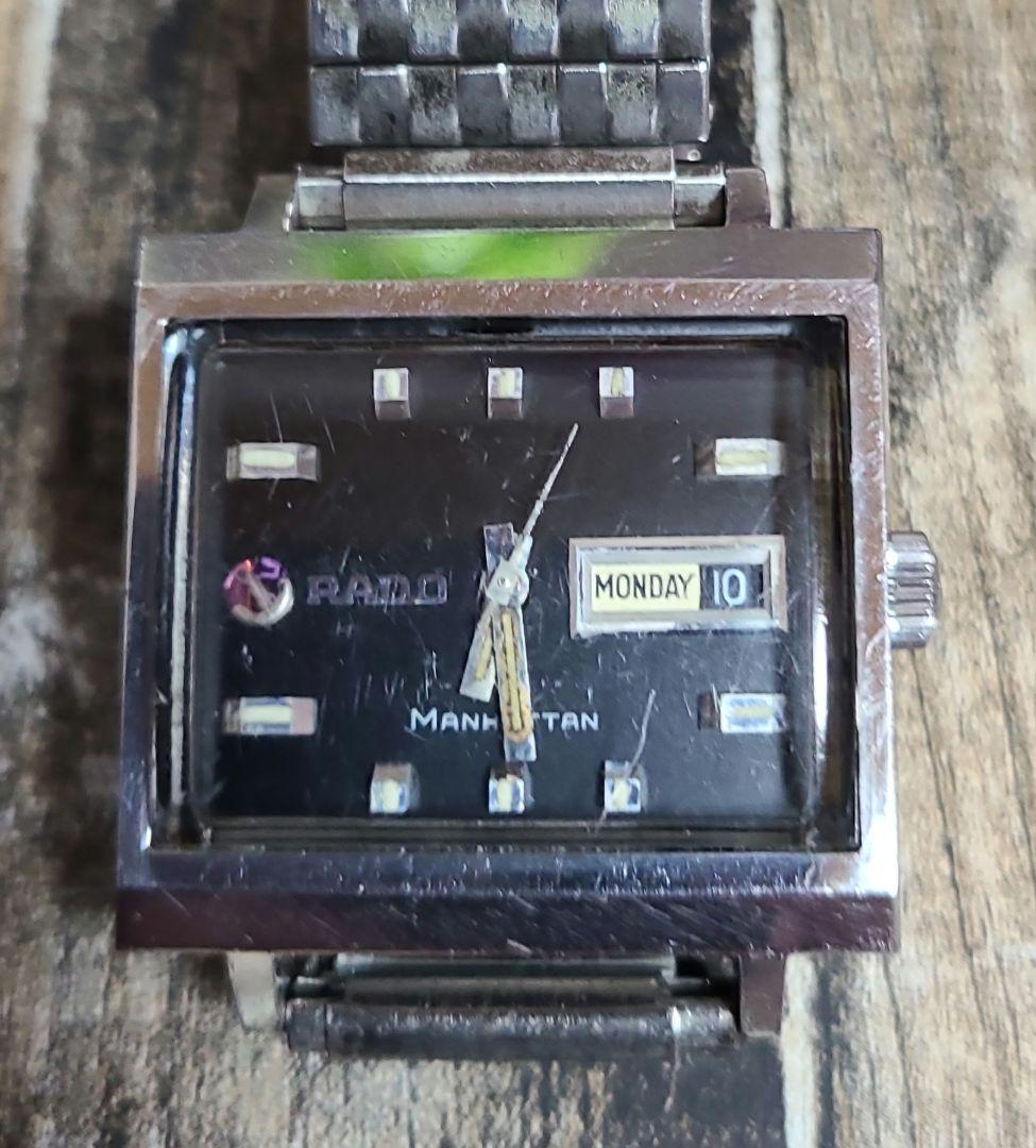 samu4464 RADO Manhattan 時計 金属ベルト希少