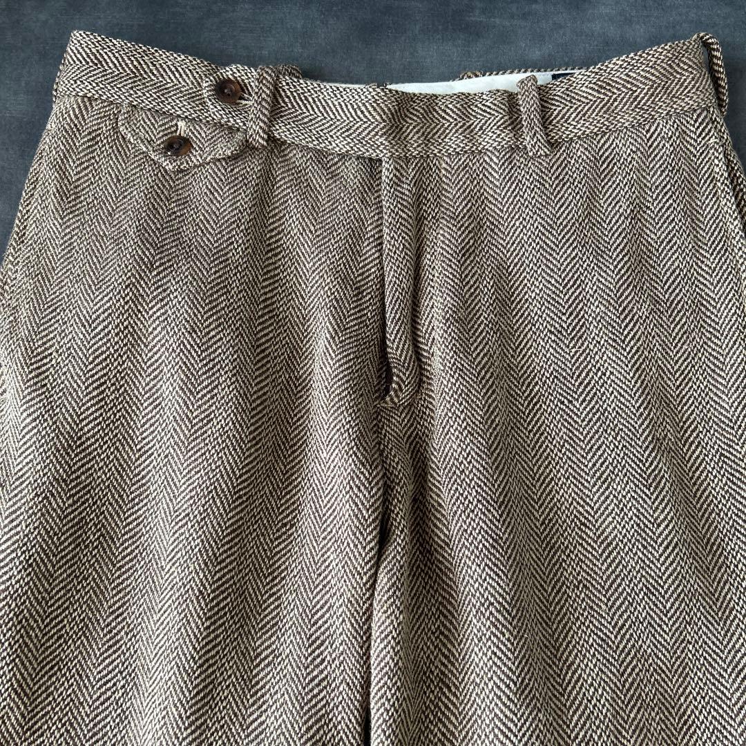 ラルフローレン　シルク　リネン　スラックス　ツイード　ヘリンボーン