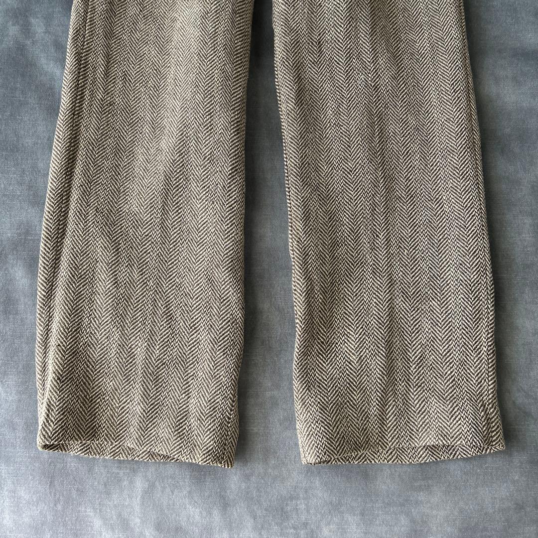 ラルフローレン　シルク　リネン　スラックス　ツイード　ヘリンボーン
