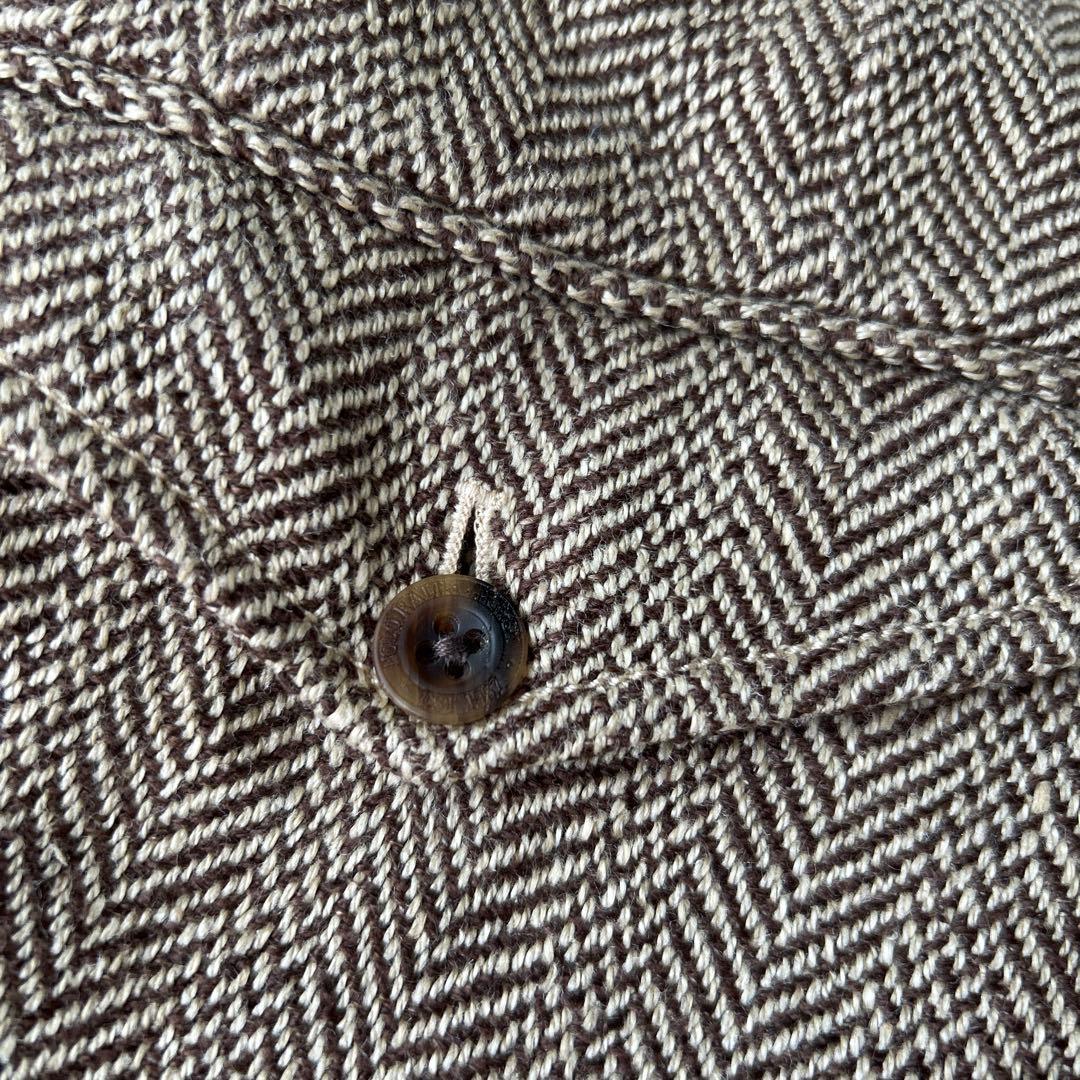 ラルフローレン　シルク　リネン　スラックス　ツイード　ヘリンボーン