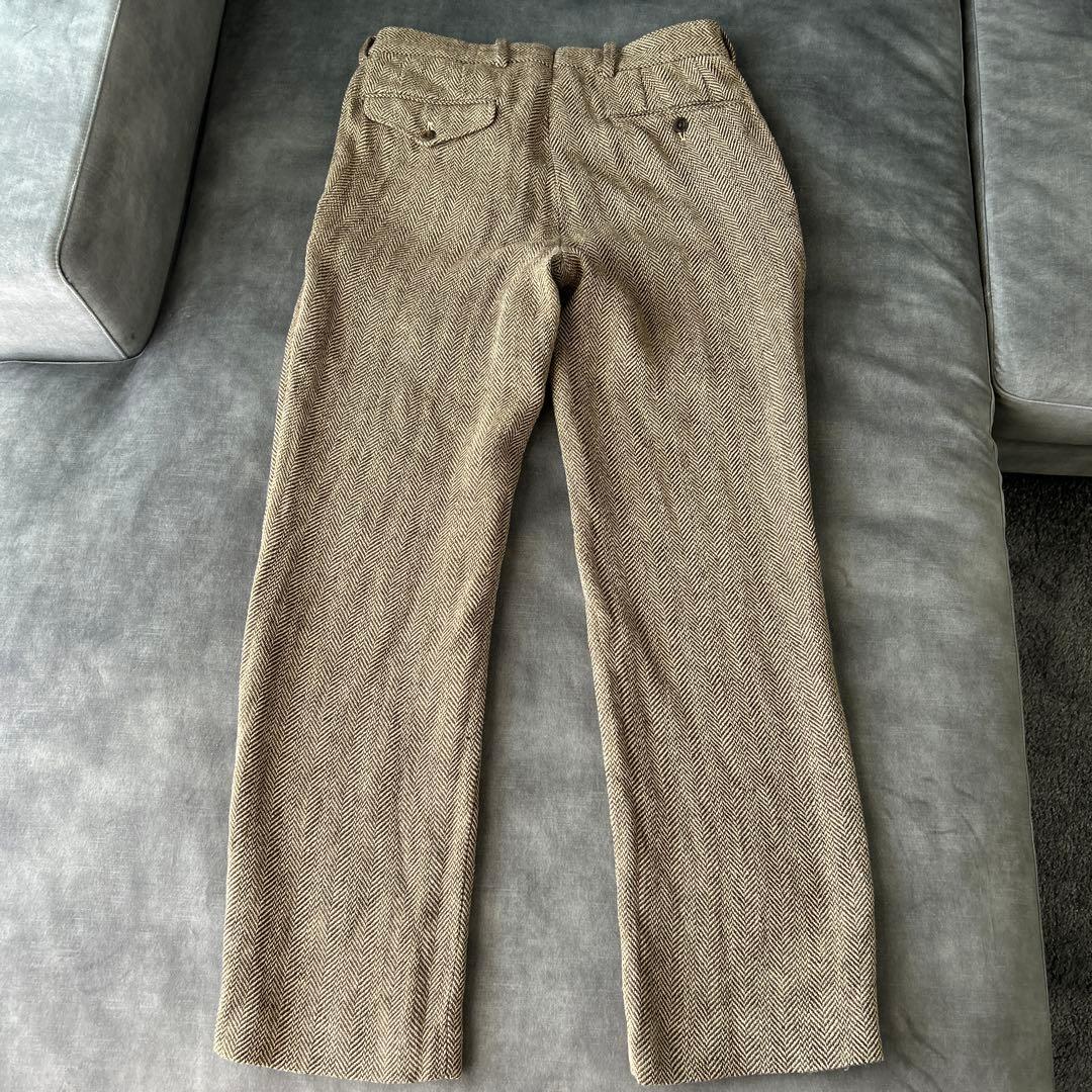 ラルフローレン　シルク　リネン　スラックス　ツイード　ヘリンボーン