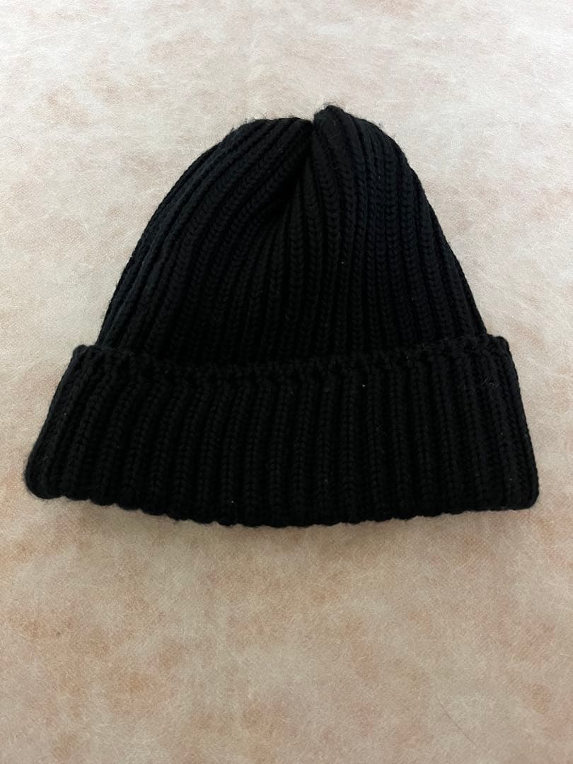 Needles 黒 ニット帽 バタフライ刺繍　帽子　ブラック　編み込み