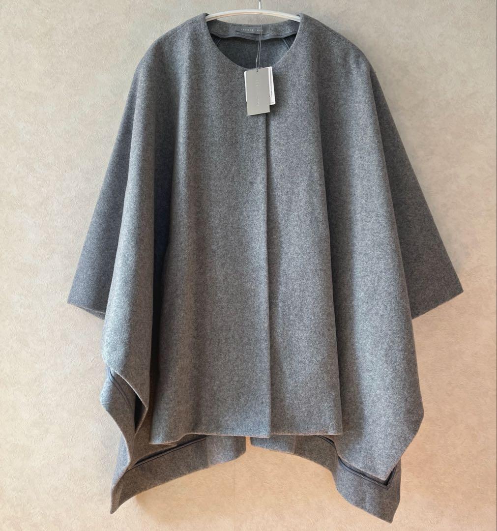 新品☆未使用品theory luxe ダブルフェイスケープ　ポンチョ　グレー