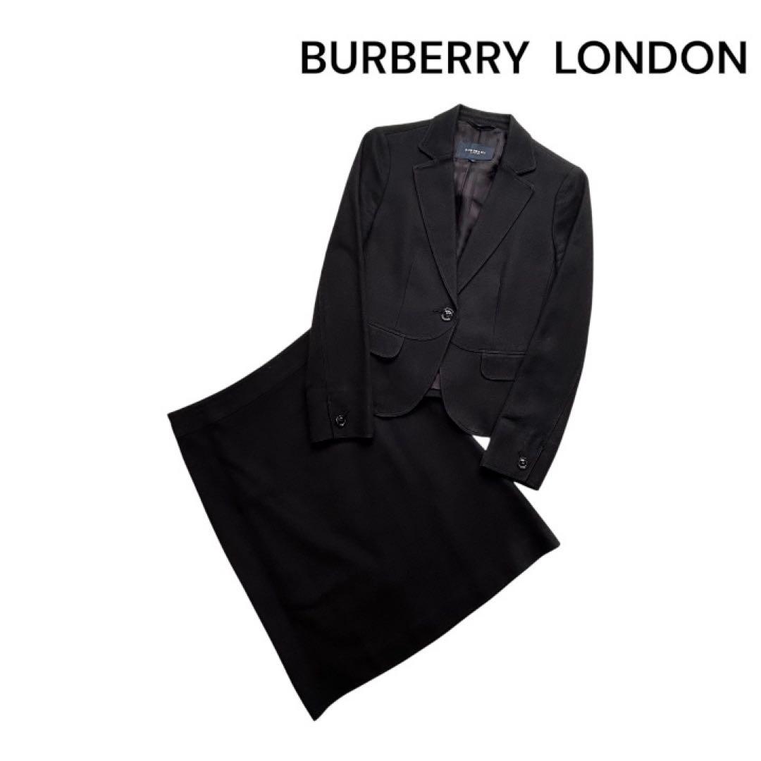 美品✨バーバリーロンドン セットアップ スカート シャドーチェック 40 黒