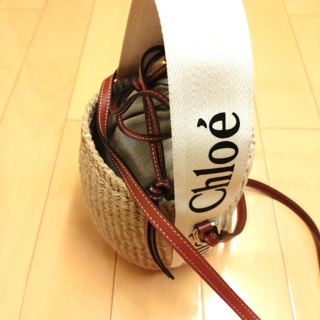 ✩クロエ/CHLOE woody スモールバスケットバック ホワイト形綺麗