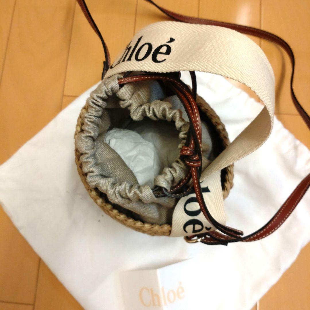 ✩クロエ/CHLOE woody スモールバスケットバック ホワイト形綺麗