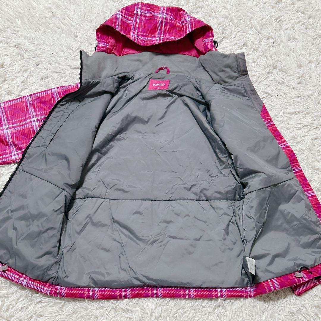 【2467】✨極美品✨IGNIO スキーウェア　セットアップ　ピンク　チェック