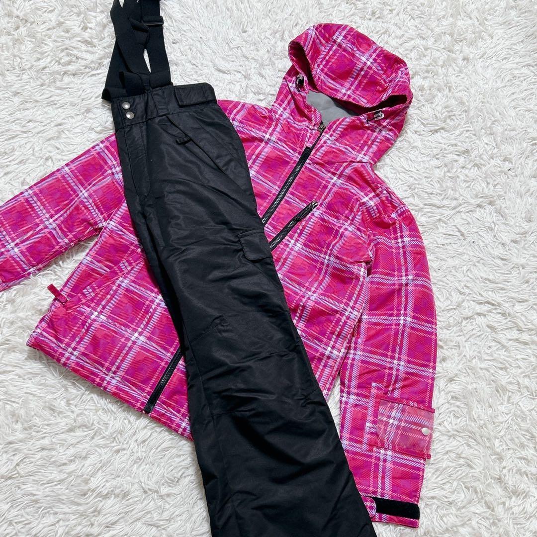 【2467】✨極美品✨IGNIO スキーウェア　セットアップ　ピンク　チェック