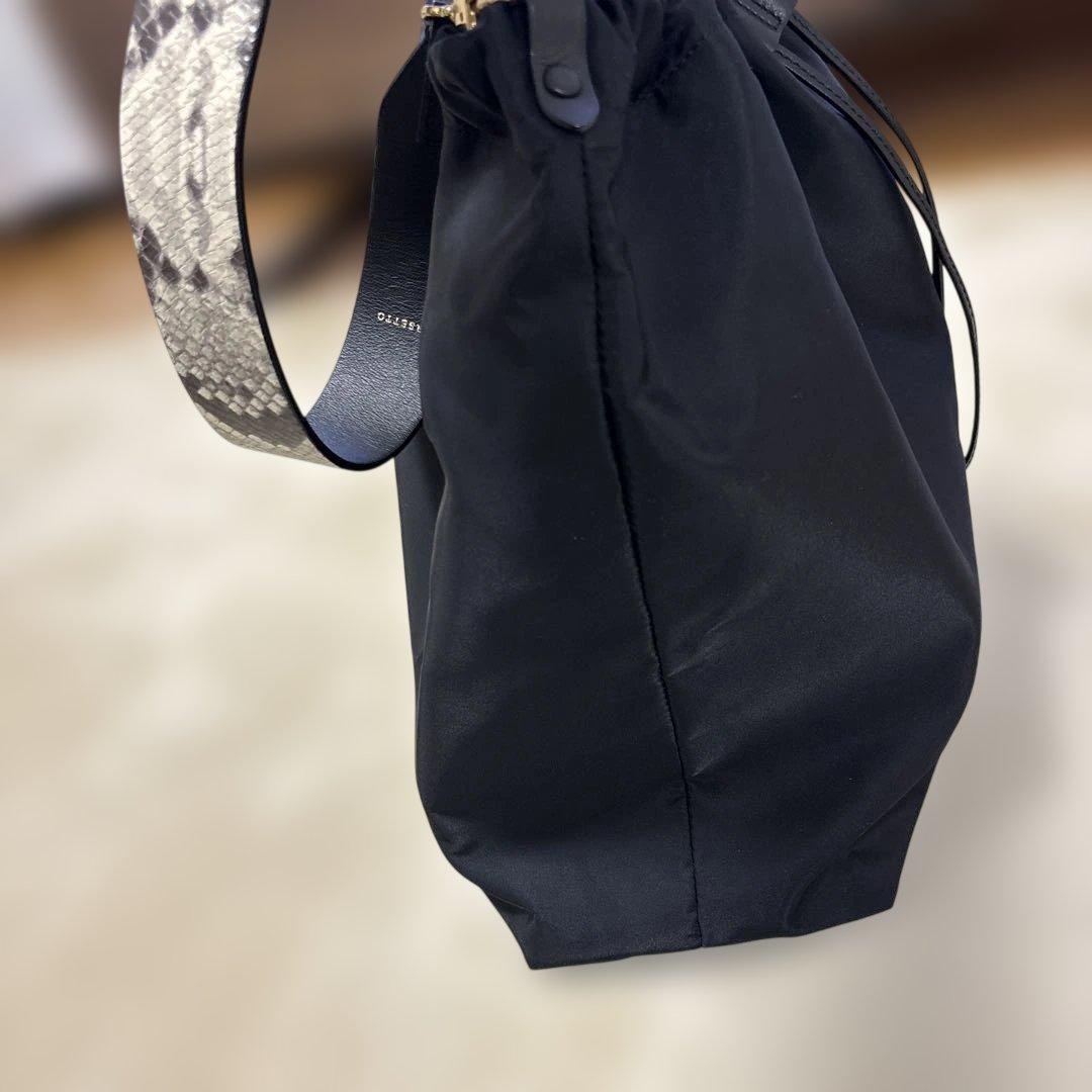 ★美品★ORSETTO オルセット パイソン ワンショルダーバッグ ブラック