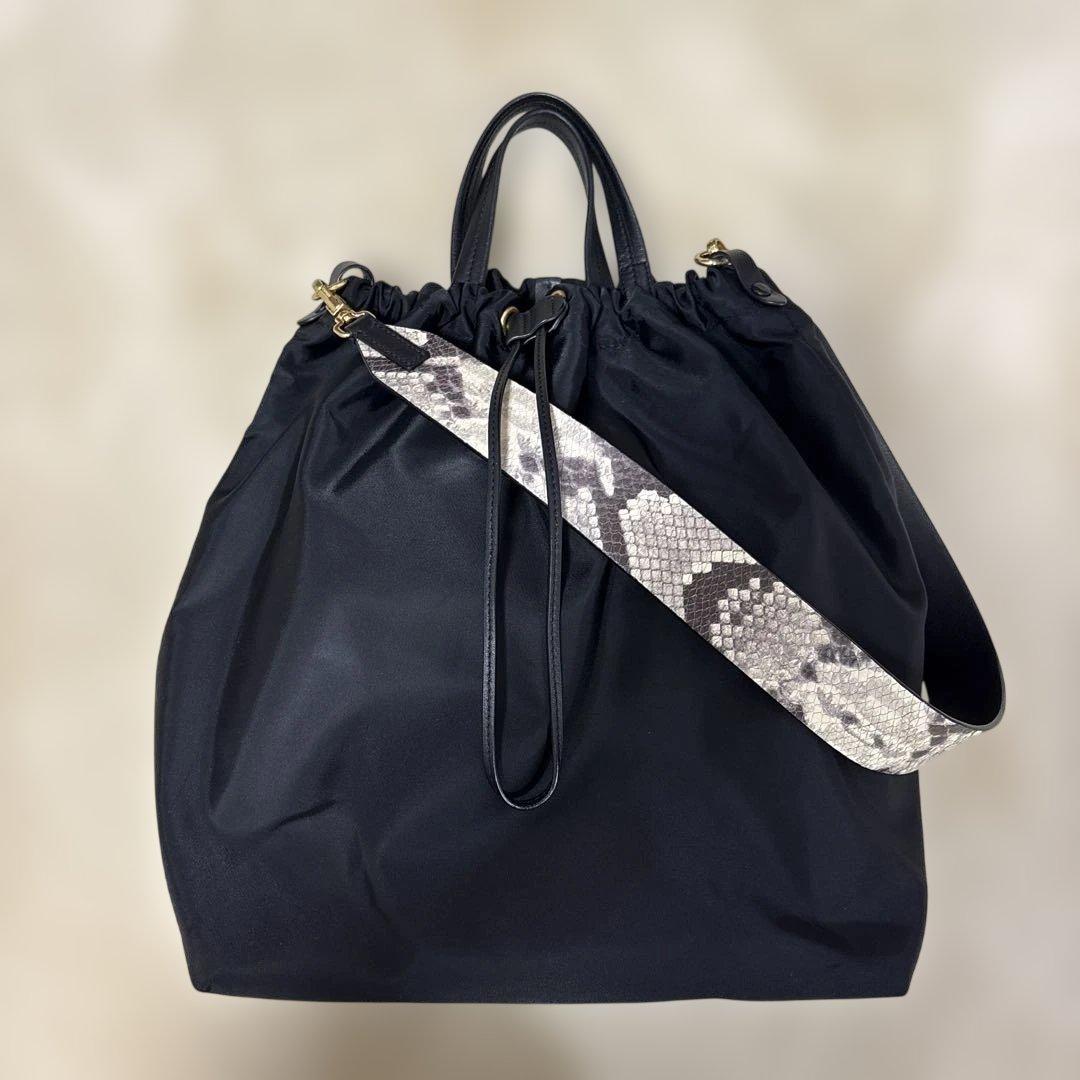 ★美品★ORSETTO オルセット パイソン ワンショルダーバッグ ブラック