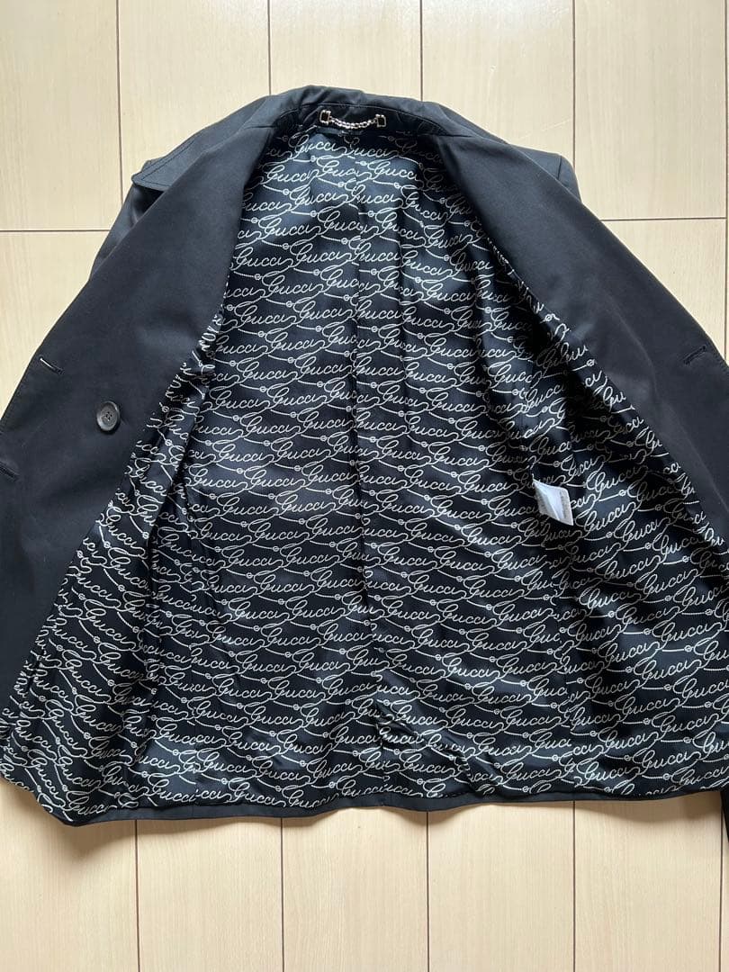 GUCCI グッチ　トレンチコート　ジャケット　黒　イタリア