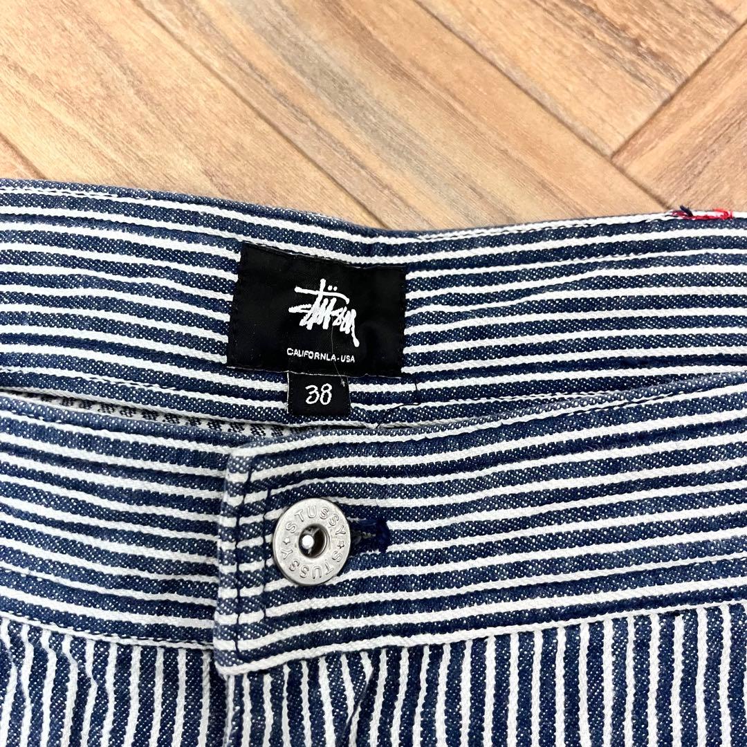 希少　STUSSY ヒッコリー柄　ペインターパンツ　ダブルニー　38インチ