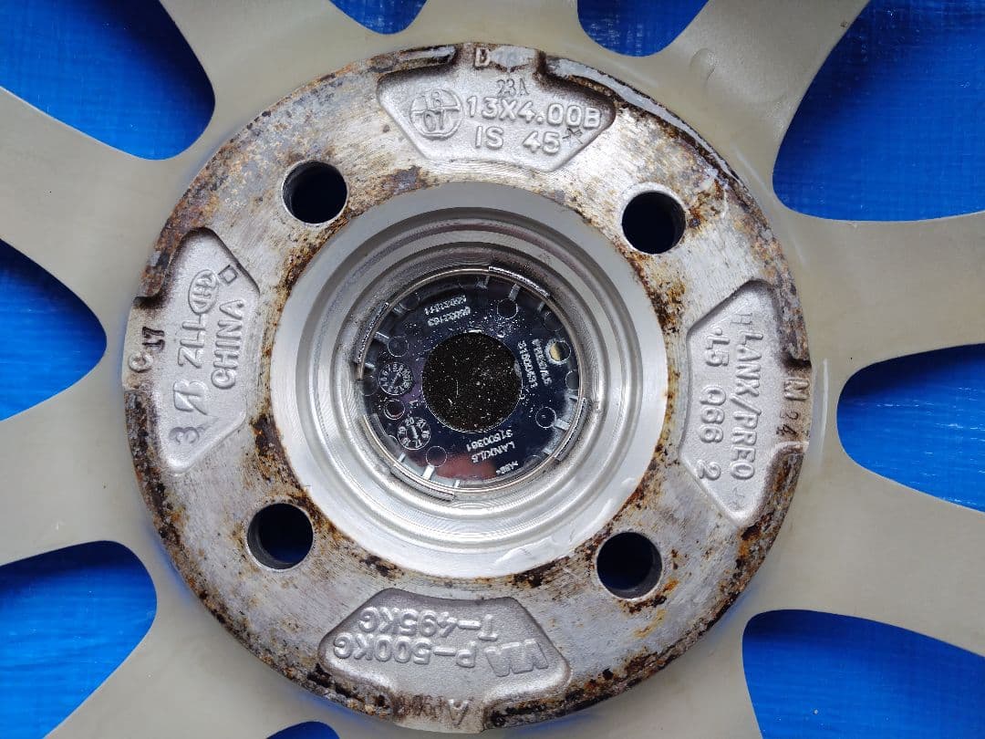 13インチ・アルミホイール4本、13✕4.0B・4H-100㎜、送料込み