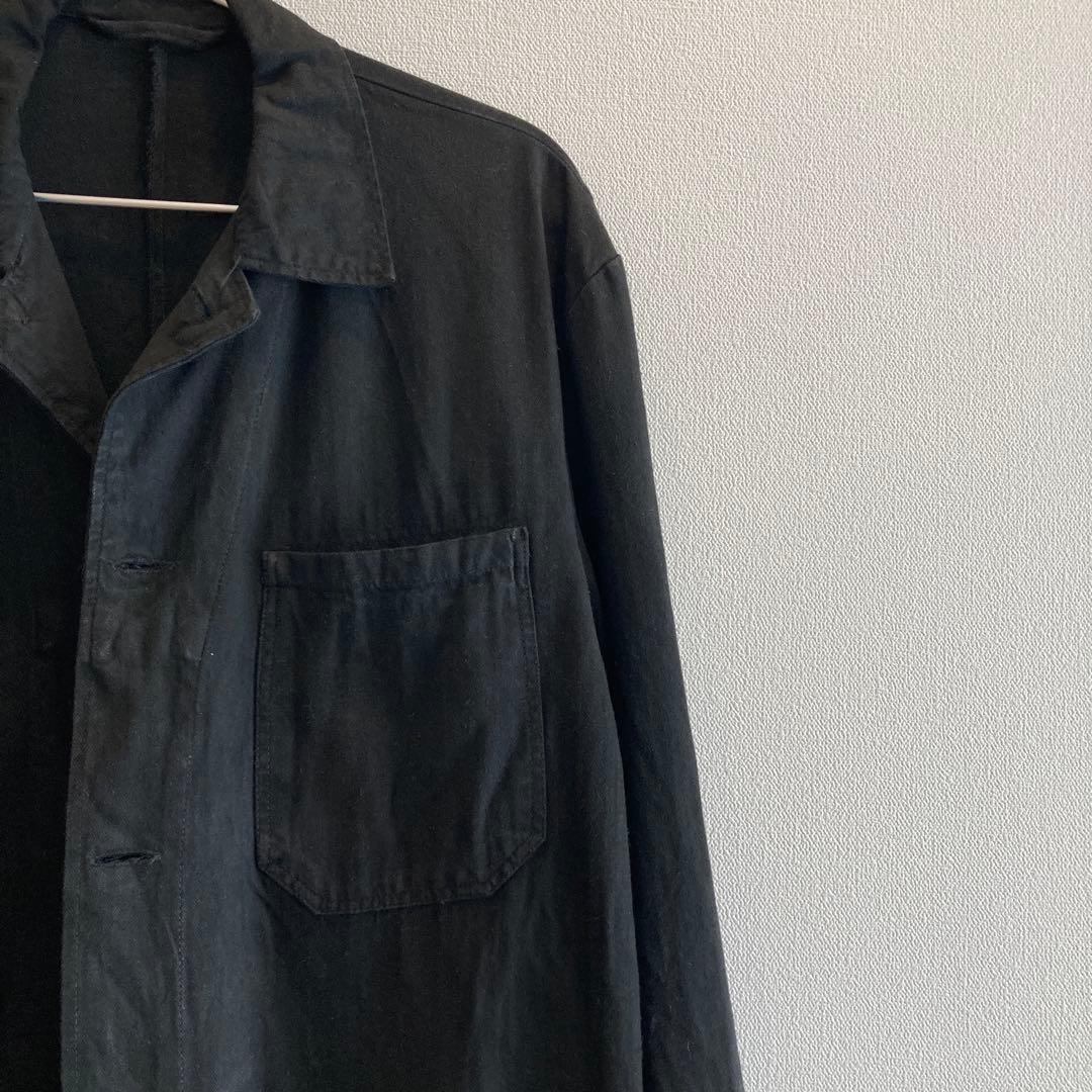 60s vintage ショップコート　アトリエコート　ヘリンボーン　ブラック