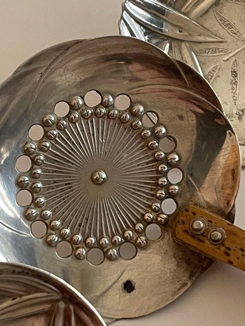 【銀製刻あり】純銀製 おかきスプーン おたま　シルバースプーン　4本セット