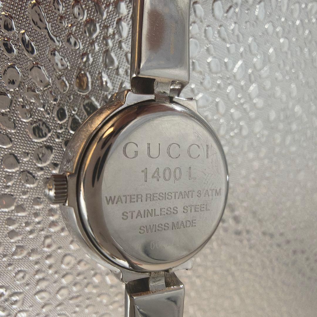 GUCCI グッチ 1400L ブラック文字盤 クオーツバングルウォッチ　稼働品