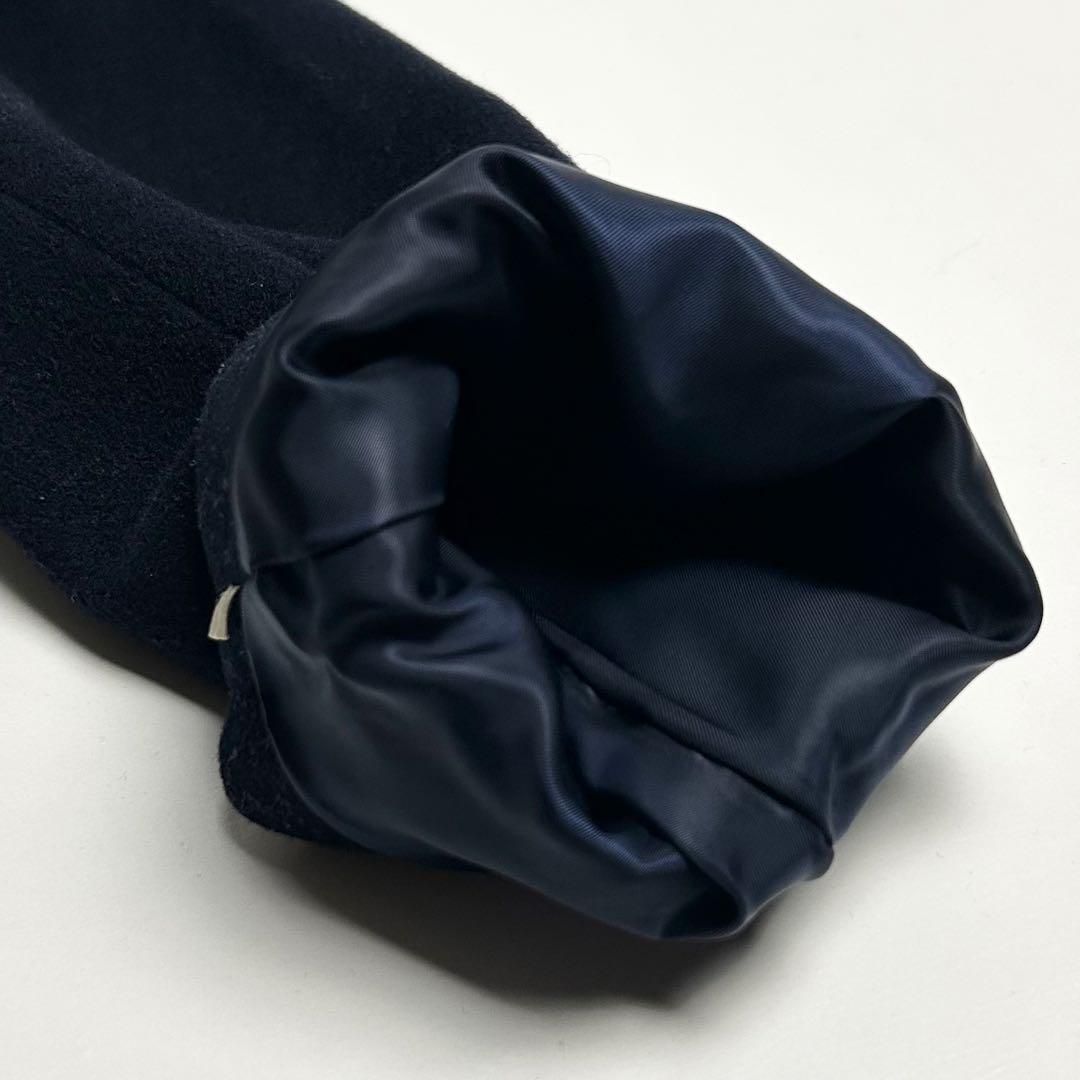 90s【美品】バーバリーズ/ダブルボタンフーデッドロングコート/ネイビー/40号