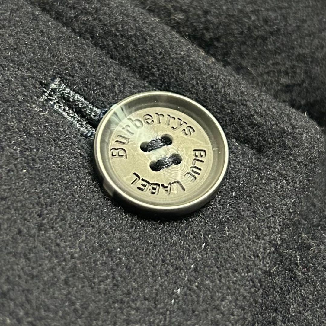90s【美品】バーバリーズ/ダブルボタンフーデッドロングコート/ネイビー/40号