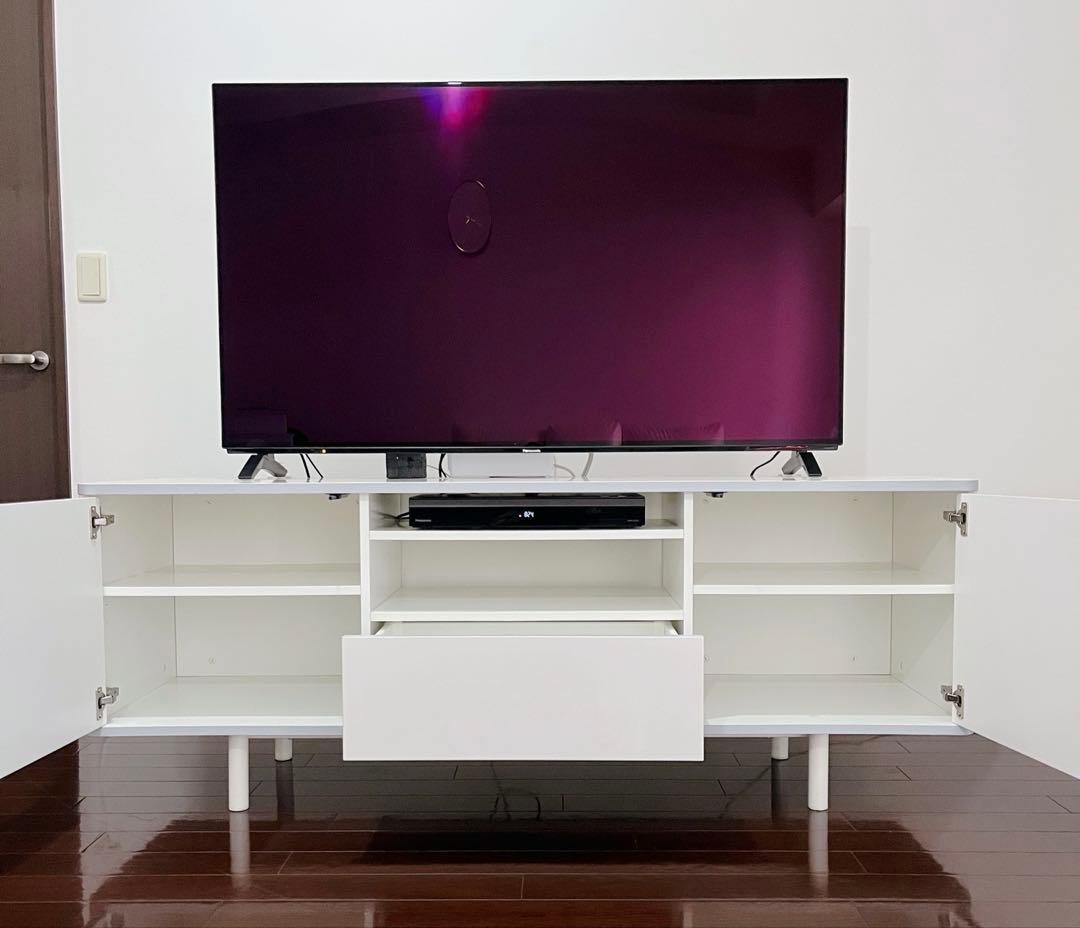 【美品】IKEA テレビ台 ホワイト 収納たっぷりTV台 横幅160cm