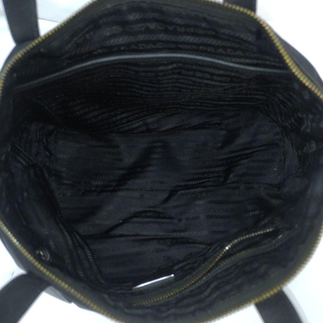 【美品】プラダ トートバッグ 2way サフィアーノ×ナイロン 黒 1BG061