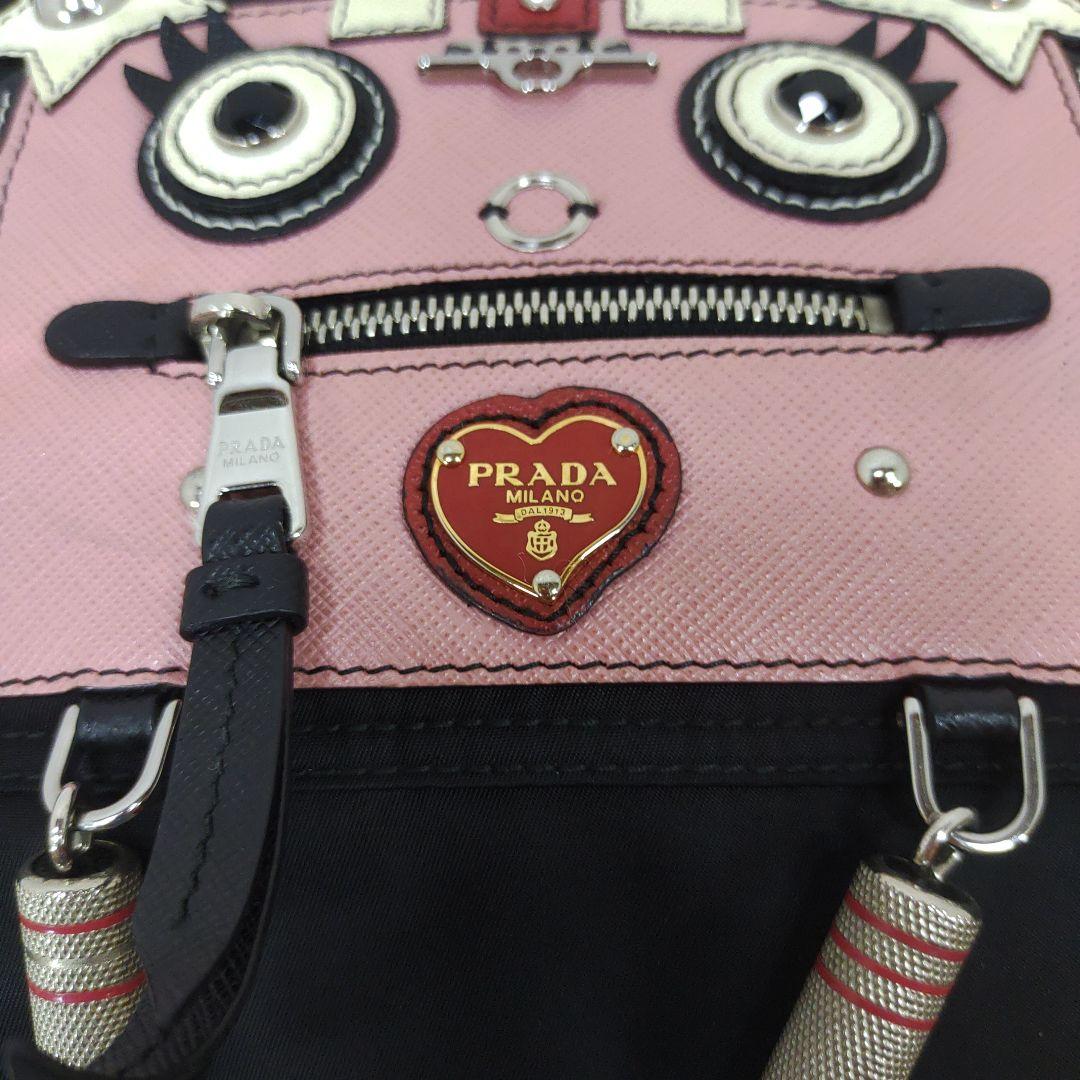 【美品】プラダ トートバッグ 2way サフィアーノ×ナイロン 黒 1BG061