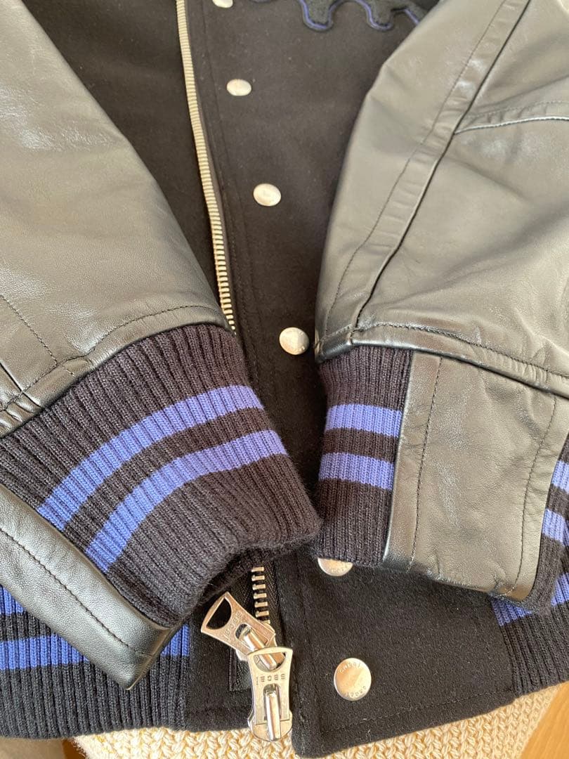 sacai サカイ　メンズスタジャン ウール レザー