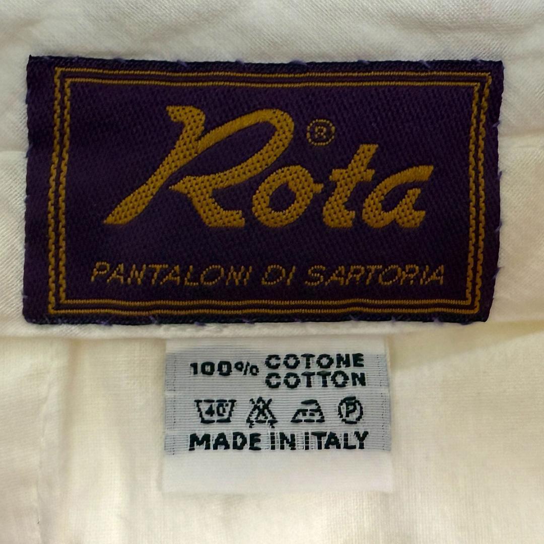 J6430 美品 ロータ 2プリーツ グルカパンツ ホワイト 46 Rota